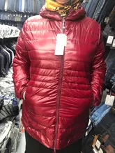NewBang-Chaqueta de plumón largo con capucha para mujer, chaqueta ultraligera de invierno, abrigos de talla grande, 7XL, 8XL