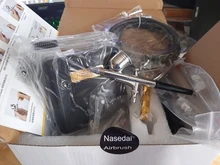 Nasedal-compresor de aerógrafo de doble acción, función de parada automática, conjunto PISTOLA DE PULVERIZACIÓN, interruptor táctil de potencia ajustable, 0,2mm/0,3mm/0,5mm