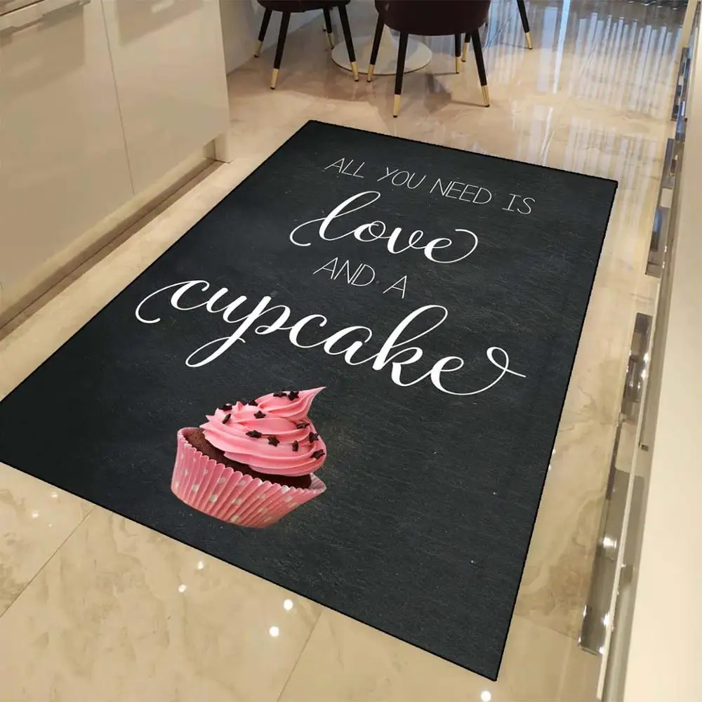 Else черная доска на розовой чашке торты любит 3d принт Нескользящая микрофибра кухня современный декоративный моющийся коврик