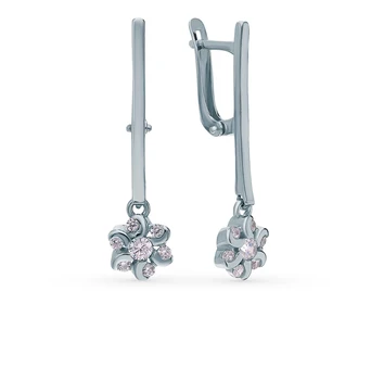 

Silver earrings with cubic zirconia sunlight sample 925