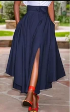 Maxi Skirts Irregular Zipper ZANZEA Long Vintage High-Waist Summer Saia Solid A-Line