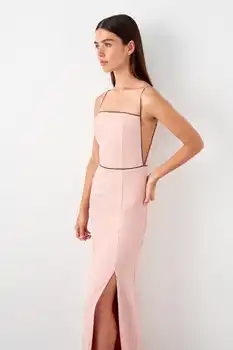 

BEYON WOMEN POWDER COLORED ACCESSORY DETAILED DRESS WITH LONG SLEEVE LONG SLEEVE DETAILED BOTTOM SLEEVE DETAILED DRESS INVITE