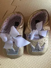 Zapatos de princesa para niña, calzado con lazo de corona ostentoso, suela de goma de PU para niño pequeño, mocasines antideslizantes para primeros pasos, zapatos de cuna para bebé recién nacido