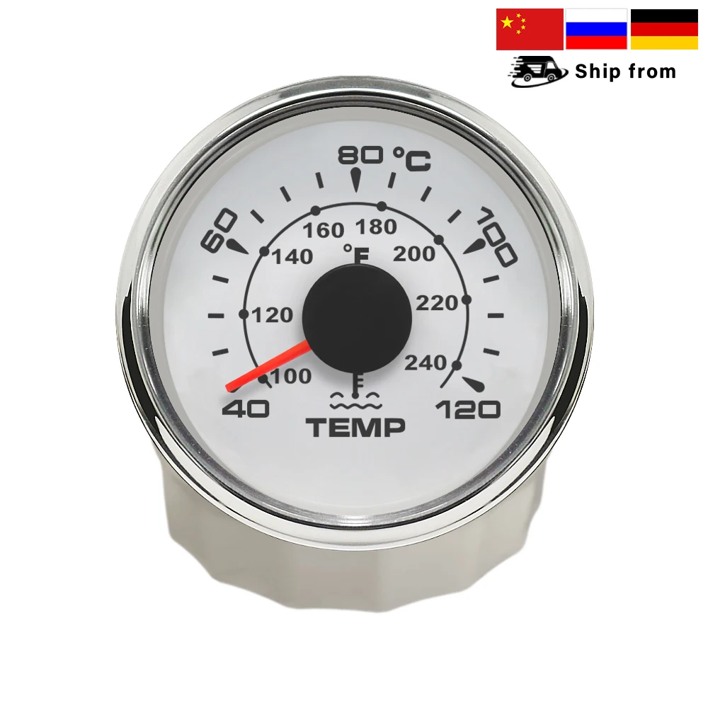 Waterproof 52mm Water Temp Meter Car Temperature Gauge Indicator For