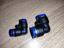 Conector neumático PV, manguera de aire/agua y conector de empuje de tubo de plástico de 4-16mm, conector rápido de manguera, adaptador de ángulo, enchufe 1 Uds
