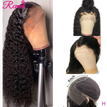 

13x6 Deep Wave Lace Front Human Hair Wigs For Black Brazilian Transparent Lace Frontal Wig Pre Plucked with Baby Hair Remy 150%