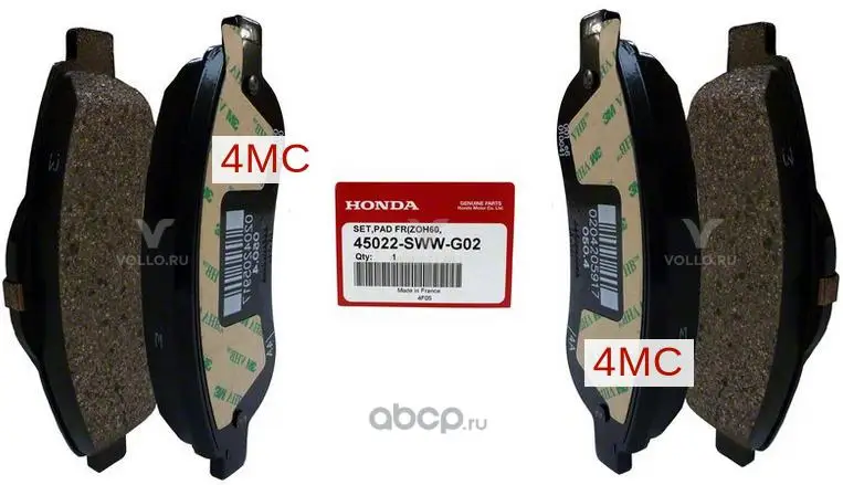 45022SWWG02 Honda КОЛОДКИ ТОРМ. ПЕРЕДНИЕ CR-V III