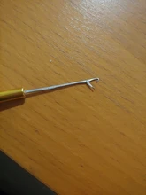 Aguja de ganchillo con mango de madera para atar microanillos, 1 unids/lote, aguja de bucle para utensilios para extensiones de cabello