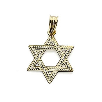 

18k gold pendant Star Davld 23mm. Carved [7582]