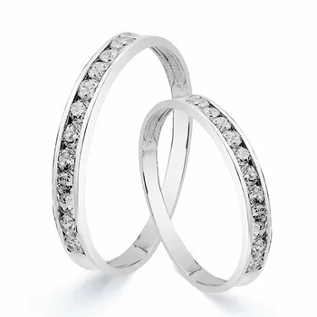 

Alliance 18k white gold rail zircons 2.5mm [AA1880]