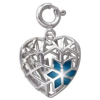 

Esthete heart pendant with diamonds, white gold enamel insert