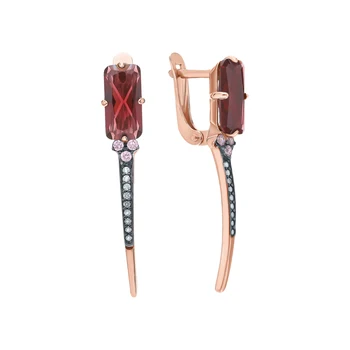 

Silver earrings with nanocrystal, cubic zirconia and Garnet sunlight