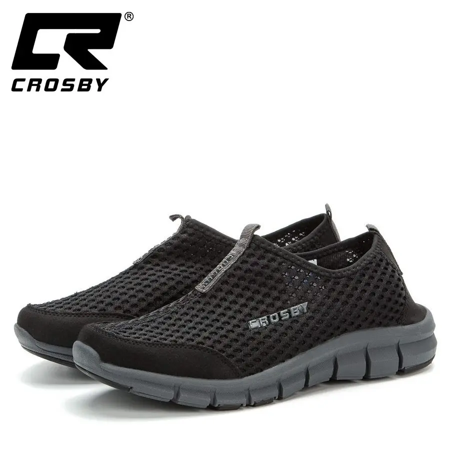 Кроссовки мужские 407704/01-01 черные сетка/иск.нубук CROSBY |