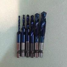 BINOAX 6 uds titanio HSS combinación broca avellanado hexagonal vástago M3-M10