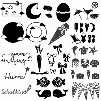 

Clouds Moon Egg Sugar Word Summer Drinks Metal Cutting Dies Scrapbook Card Album Make Crafts Stencil New Dies 2020