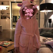 Bathrobes Towel Sleepwear Unicorn Winter Children Flannel New Warm Soft