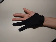 Guante antiincrustante de 2 dedos negro, tanto para dibujo de artista de mano derecha e izquierda para cualquier tableta de dibujo gráfico