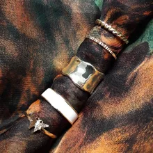 17KM-Conjunto de anillos de cadena de ancho de oro Punk para mujer y niña, sortijas finas irregulares para dedo, regalo, joyería para fiesta 2021