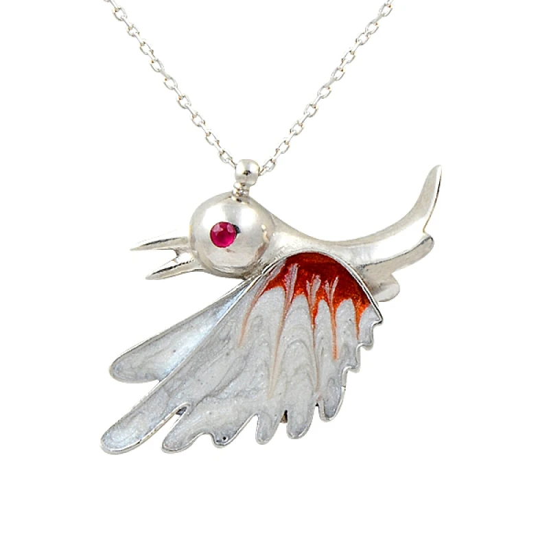 

Silver 925 Sterling Bird Pattern Zircon Necklace