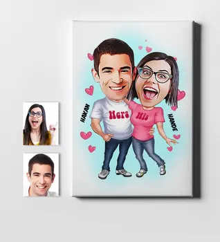 

Personalized Valentine Cartoon Canvas Print (50x70 cm.) 5