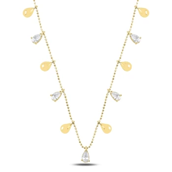 

KUTAYDAN Drop Zircon Cubic Zirconia Dangle Pendant 925 Sterling Silver