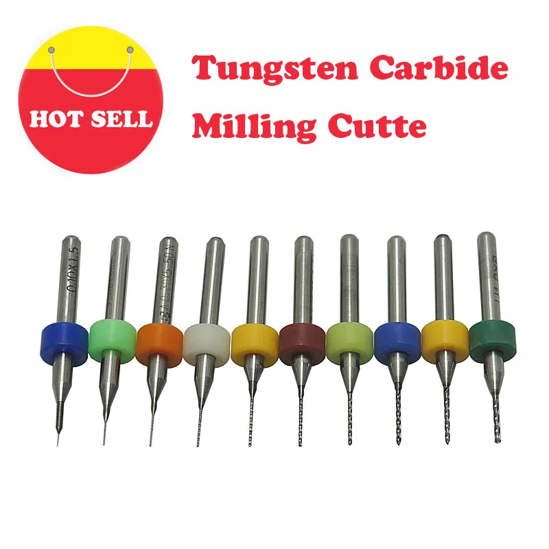 1PCS CNC PCB Drill Bits Tool Kit 0.1mm-2.0mm Tungsten Carbide Metal Milling Cutter for Circuit Board Beeswax Engraving Machine