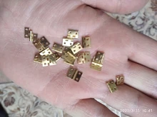 20 unids/lote bisagras de la puerta del gabinete Chapado en latón Mini bisagra decorativo pequeño joyería de madera caja de accesorios de muebles