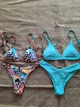 Swimwear Women Biquini Bikinis Bathing Beach-Wear Print Ruffled Floral Female