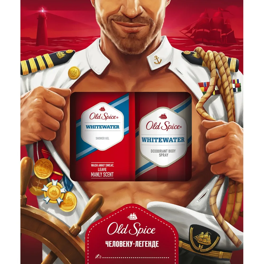 Подарочный набор: Old Spice Whitewater(Аэрозольный дезодорант 150 мл+ Гель для душа 250 мл