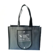 500 шт/партия эко супермаркет складная Нетканая TNT хозяйственная сумка с толстой ручкой печатный логотип для рекламного подарка