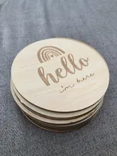 Wooden Milestone-Card Photography-Props Newborn Baby Birth-Month Kids Toy
