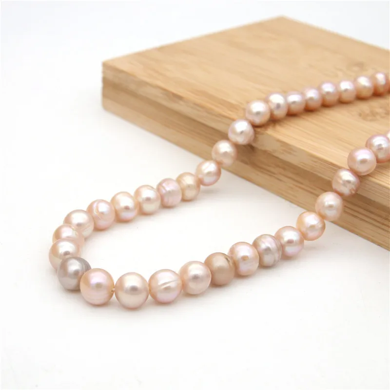 

Natural Real Pink Fresh Water Pearl Beads Strand Near Round 6-7mm For Making Jewelry Craft Findings Bracelet Necklace Earrings