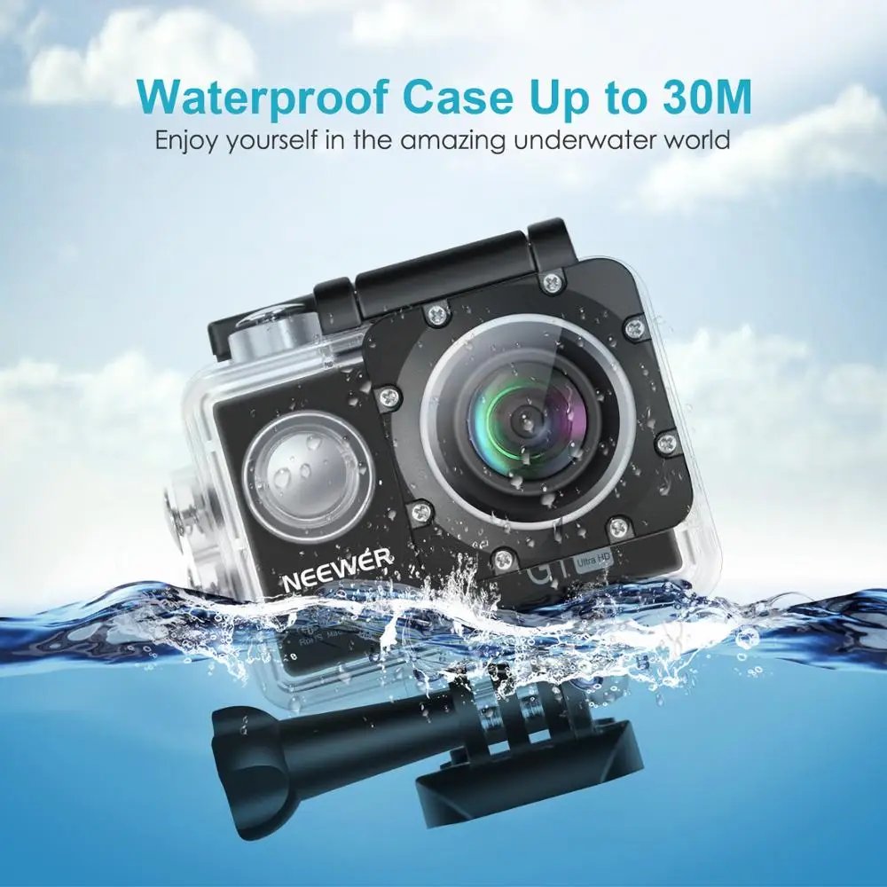 Neewer G1 Ultra HD 4 K действие Камера комплект включает в себя 12MP 98 футов под водой