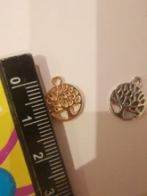 Colgantes de árbol de la vida hueco pequeño, collar Vintage de plata antigua, árboles de Color, fabricación de joyería, accesorios de 13x13mm, 50 Uds.