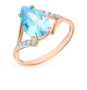 

Gold ring with Topaz and cubic zirconia sunlight sample 585