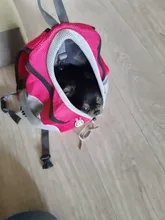 Al aire libre viajes de mascotas de doble bolsa de hombro portátil de viaje mochila al aire libre bolsa de transporte perro mascota frente perro bolsa de malla de mochila de la cabeza