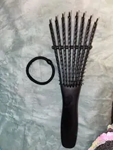 Desenredante de plástico, cepillo de pelo de masaje en el cuero cabelludo Detangler rizado mojado peine de cuidado de la salud de la mujer reducir la fatiga cepillo herramientas