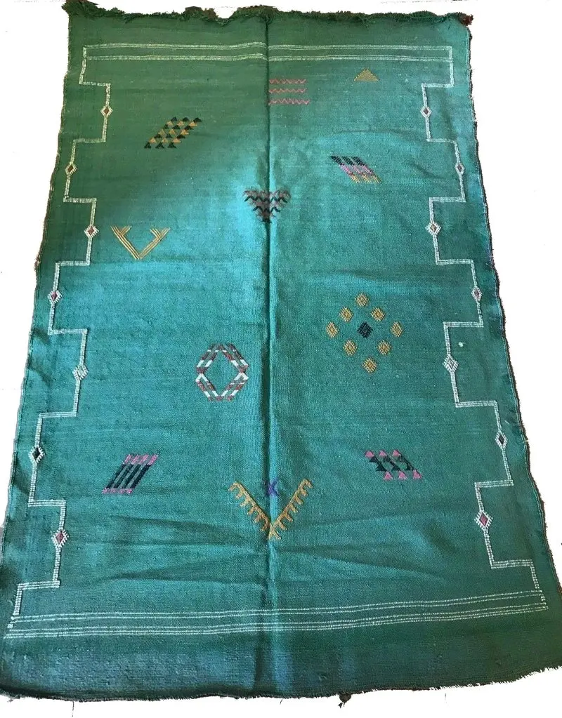 Ковер марокканский сабрас шелк и хлопковый гобелен шик с этническими мотивами Восточно-африканский