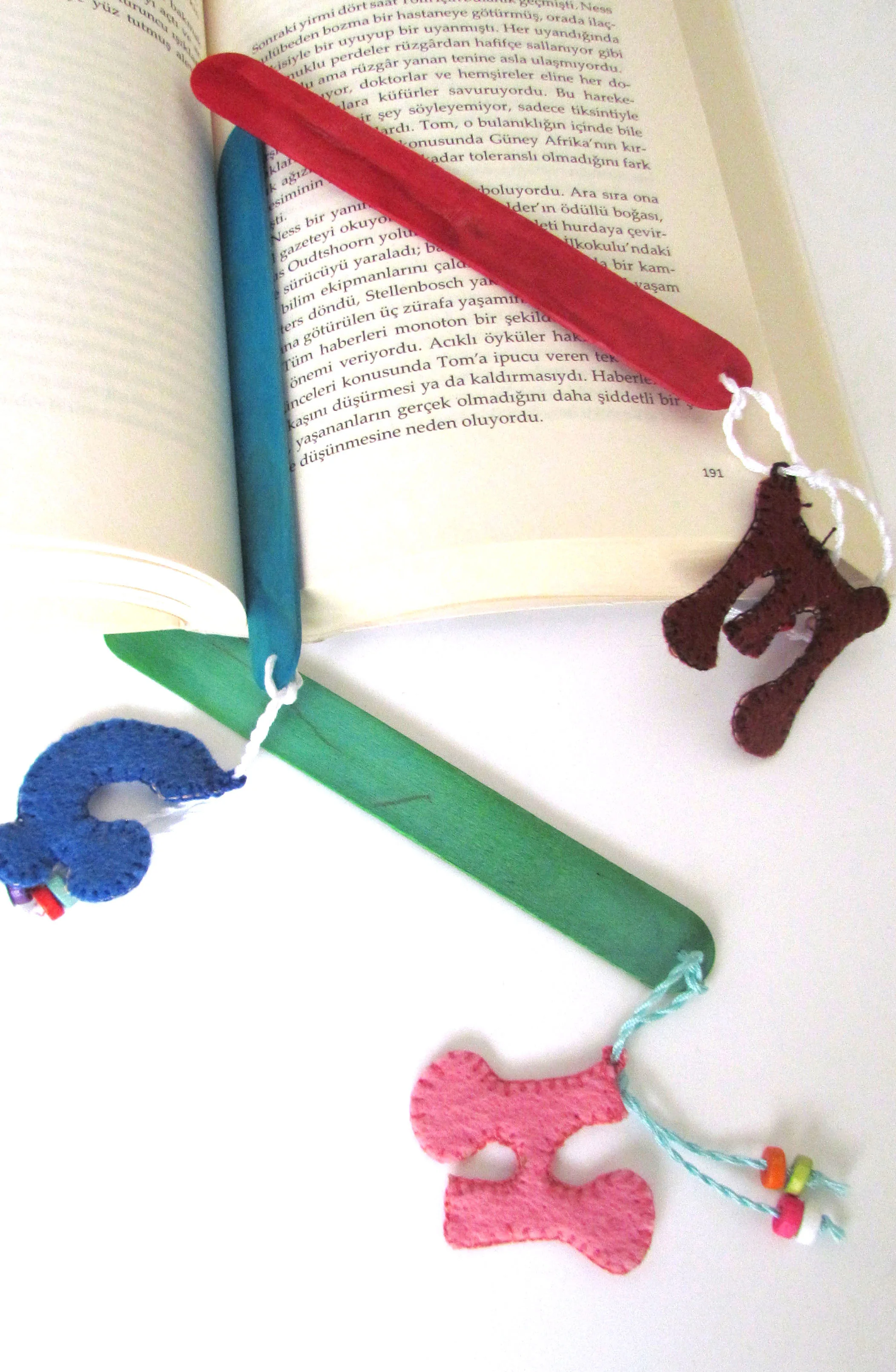 Pafuli Handmade Felt Bookends Navy Blue- Ç