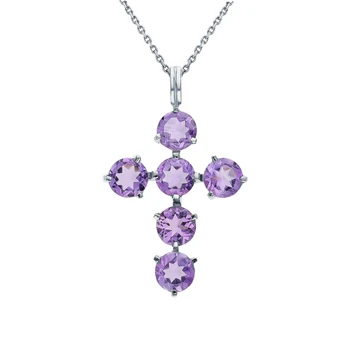 

Silver Pendant with amethyst sunlight sample 925