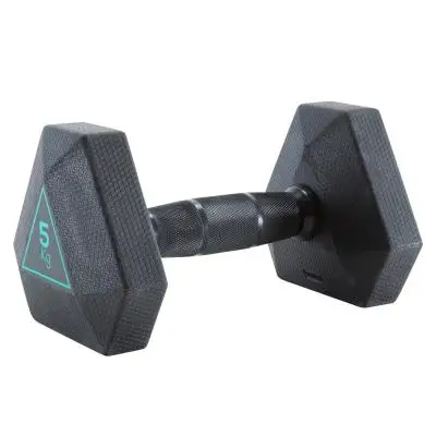 ГАНТЕЛЬ ШЕСТИГРАННАЯ – 5 КГ DOMYOS. Decathlon - Цвет: Черный