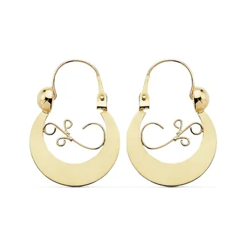 

18k gold earrings Creole Canary 25mm. Reason [AB8735]