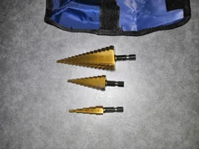 3pc Hss conjunto de broca de paso cono cortador agujero cónico métrico 4 - 12 / 20 / 32mm 1 / 4 titanium de metal recubierto de hex brocas de sierra