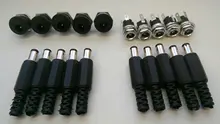 Female Jack Connector Plugs Screw-Nut Panel-Mount Power-Socket Plastic DC022 10PCS 5pairs
