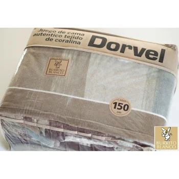 

Set Bed Sheet Coral DORVEL White Burrito 720 Choco 150x190/200 cm