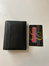 Portatarjetas ultrafino para hombre, bolsa compacta de alta gama antidesmagnetización, Cuero de vaca real, para documentos