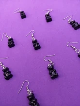 Mini abalorios de oso de goma de 22x11mm, 10 Uds., Color caramelo, para hacer aretes, colgantes, collares, joyería creativa DIY