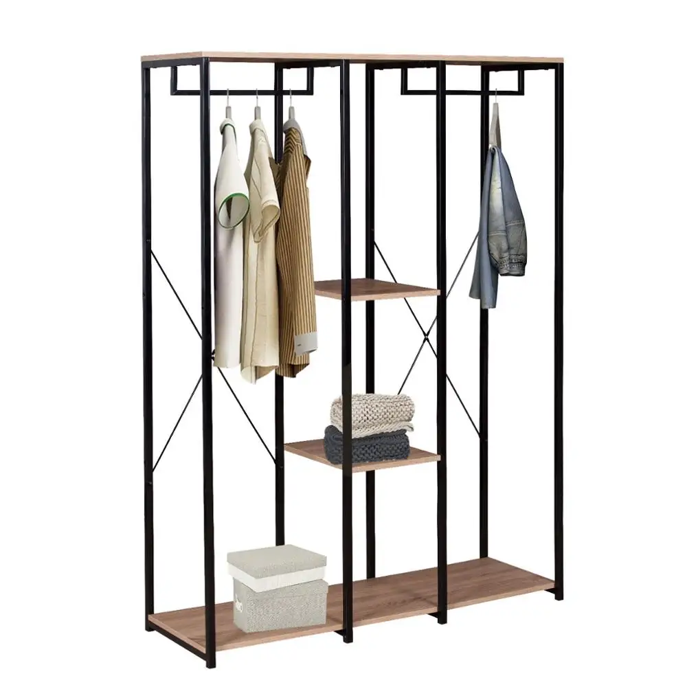 Burro Ropa Resistente Perchero Con Estantes, Armario Abierto De