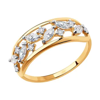 

Sokolov ring in Gold with cubic zirconia, fashion jewelry, gold, 585, women's male