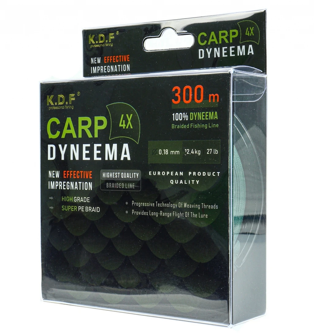 Плетеный шнур KDF Carp Dyneema 0 18 мм 300 м (18) | Спорт и развлечения